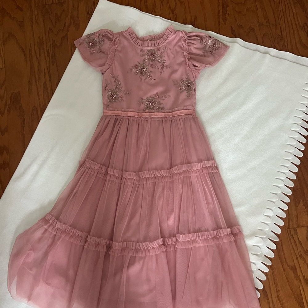 Badgley Mischka Rose Embellished Kids Dress - Picture 3 of 10